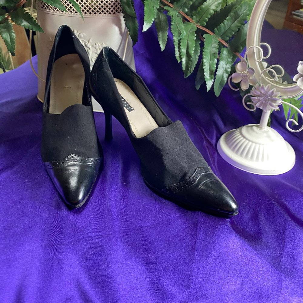 📌Carole Little Elegant Pointed Toe Leather Pumps - Picture 2 of 14